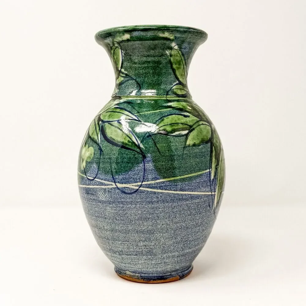 Sud & Co French Pottery Vase Cassis Provence Signed Hand Painted Terracotta